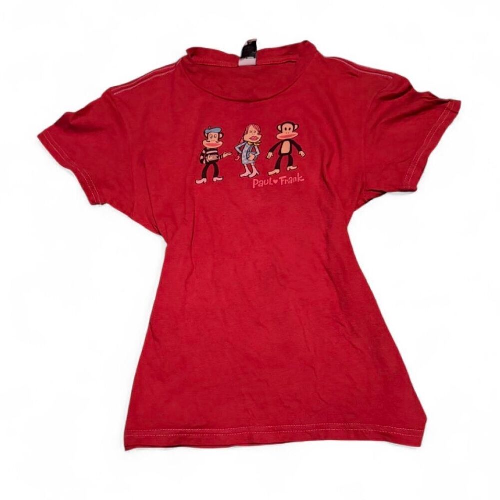 Vintage Y2K Paul Frank Red Character Graphic Baby Tee